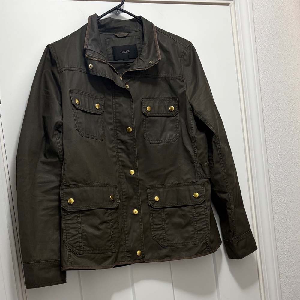 J. Crew Olive Green Jacket with Gold Details